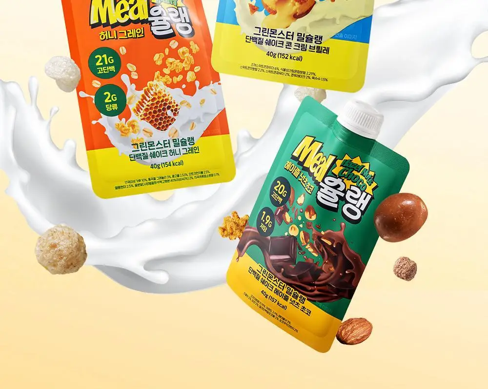 [NEW] 밀슐랭 단백질쉐이크 40g 3종 (콘크림브륄레/헤이즐넛츠초코/허니그레인) 상세페이지 2